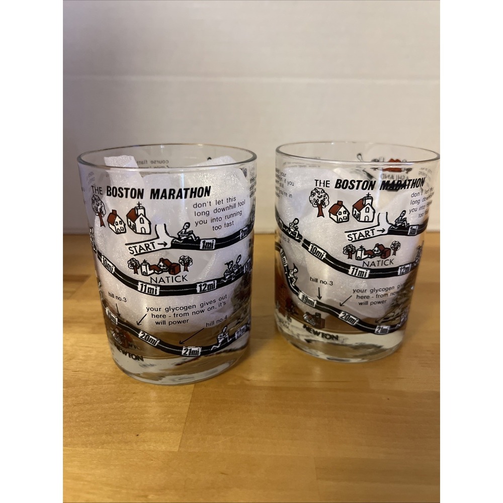 Pair of Classic 1977 Jim Fixx Boston Marathon Glasses - EXCELLENT!